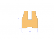 Profil en Silicone P93682 - format de type U - forme irrégulier