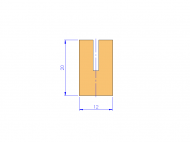 Profil en Silicone P93682A - format de type U - forme irrégulier