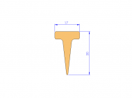 Profil en Silicone P93711C - format de type T - forme irrégulier