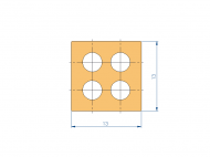 Profil en Silicone P93892AK - format de type Carré - forme régulière