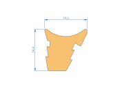 Profil en Silicone P93923I - format de type Labiée - forme irrégulier