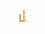 Profil en Silicone P93969A - format de type U - forme irrégulier