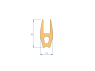 Profil en Silicone P93991BG - format de type U - forme irrégulier