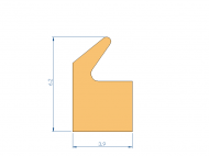 Profil en Silicone P93991BK - format de type Labiée - forme irrégulier