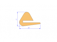 Profil en Silicone P93991J - format de type U - forme irrégulier