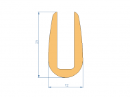 Profil en Silicone P94123N - format de type U - forme irrégulier