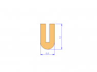 Profil en Silicone P94213A - format de type U - forme irrégulier