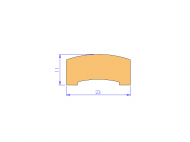 Profil en Silicone P94213B - format de type D - forme irrégulier