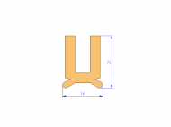 Profil en Silicone P94213C - format de type U - forme irrégulier