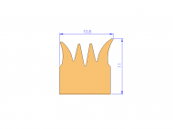 Profil en Silicone P94454L - format de type Cornes - forme irrégulier