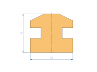 Profil en Silicone P94539D - format de type Lampe - forme irrégulier