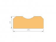 Profil en Silicone P945BB - format de type D - forme irrégulier