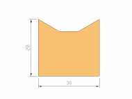 Profil en Silicone P945CE - format de type Cornes - forme irrégulier