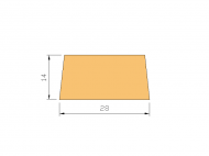 Profil en Silicone P945CG - format de type Trapèze - forme irrégulier