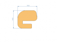 Profil en Silicone P945EF - format de type e - forme irrégulier