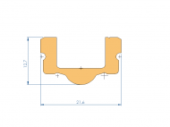 Profil en Silicone P94662 - format de type U - forme irrégulier