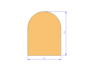 Profil en Silicone P94781A - format de type D - forme irrégulier