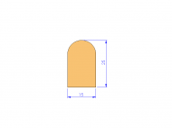 Profil en Silicone P94781B - format de type D - forme irrégulier