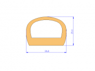 Profil en Silicone P94850 - format de type D - forme irrégulier