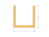 Profil en Silicone P94850DH - format de type U - forme irrégulier