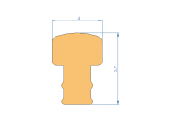 Profil en Silicone P94850EO - format de type T - forme irrégulier