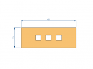 Profil en Silicone P94850EZ - format de type Double Trou - forme irrégulier