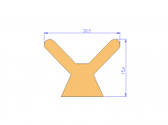 Profil en Silicone P94850F - format de type Cornes - forme irrégulier