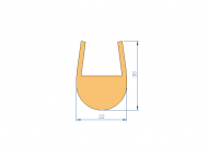 Profil en Silicone P94850I - format de type U - forme irrégulier