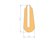 Profil en Silicone P94886Q - format de type U - forme irrégulier