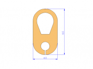 Profil en Silicone P94917 - format de type Corde - forme irrégulier