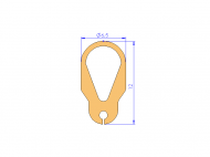 Profil en Silicone P94917B - format de type Double Trou - forme irrégulier