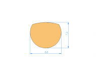 Profil en Silicone P94967B - format de type Corde - forme irrégulier