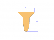 Profil en Silicone P95125 - format de type T - forme irrégulier