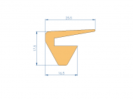 Profil en Silicone P95127 - format de type U - forme irrégulier