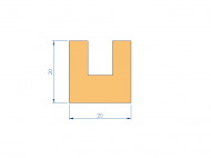 Profil en Silicone P95127L - format de type U - forme irrégulier