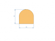 Profil en Silicone P95127P - format de type D - forme irrégulier