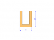 Profil en Silicone P95150B - format de type U - forme irrégulier