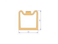 Profil en Silicone P95240B - format de type D - forme irrégulier