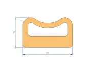 Profil en Silicone P95240V - format de type D - forme irrégulier