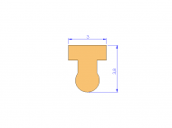 Profil en Silicone P95299 - format de type T - forme irrégulier