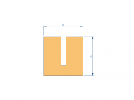 Profil en Silicone P95366BK - format de type U - forme irrégulier