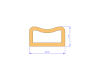 Profil en Silicone P95404A - format de type D - forme irrégulier