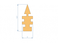 Profil en Silicone P95419AB - format de type Lampe - forme irrégulier