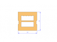 Profil en Silicone P95513A - format de type Trapèze - forme irrégulier