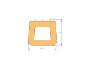 Profil en Silicone P95621 - format de type Trapèze - forme irrégulier