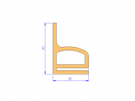 Profil en Silicone P95626 - format de type e - forme irrégulier