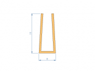 Profil en Silicone P95689A - format de type U - forme irrégulier