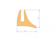 Profil en Silicone P95746 - format de type U - forme irrégulier