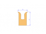 Profil en Silicone P95891 - format de type U - forme irrégulier