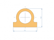 Profil en Silicone P96047B - format de type Perfil plano con Burbuja - forme irrégulier